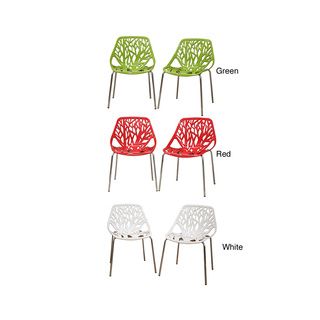 Birch Sapling Plastic Accent / Dining Chairs (Set of 2) Baxton Studio Dining Chairs