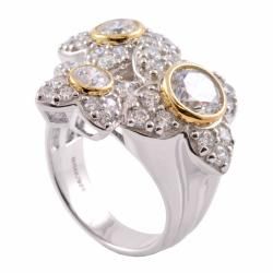 Michael Valitutti Signity 14k Gold and Silver Cubic Zirconia Flower Ring Michael Valitutti Cubic Zirconia Necklaces