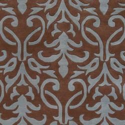 Hand tufted Brown Oasis Wool Rug (5' x 8') Surya 5x8   6x9 Rugs