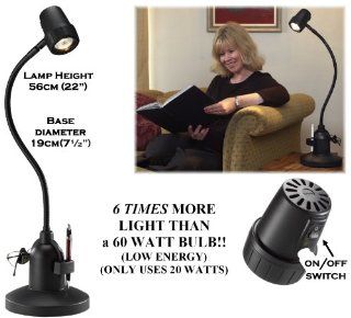 Serious Readers Alex 'Reading' Table Light in BLACK ~ provides 6 times more light on the page compared with a 60 watt filament bulb ~ Specialised reading light with focused beam   Latest Version   Energy Efficient 360 watts output but uses only 20