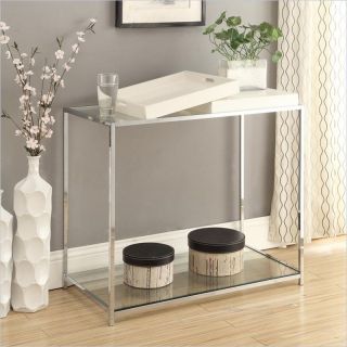 Convenience Concepts Palm Beach Glass Console Table in White   S11 111