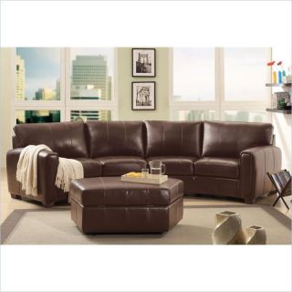 Coaster Cornell 3 Piece Curved Sofa Sectional and Ottoman Set in Brown   503401 2 PKG