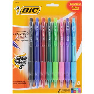 Bic Velocity Bold Ballpoint Pens, Bold Point 1.6mm/ Fashion Assorted Colors/ 8/Pack (VLGBP81AST) BIC Other Colors