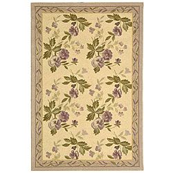 Hand hooked Transitional Ivory/ Violet Wool Rug (3'9 x 5'9) Safavieh 3x5   4x6 Rugs