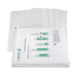 C Line Biodegradable Reusable Poly Envelopes with String Closures, Side Loading, 1 Inch Gusset, Letter Size, Clear, 5 Envelopes per Pack (35117)  Expanding File Jackets And Pockets 