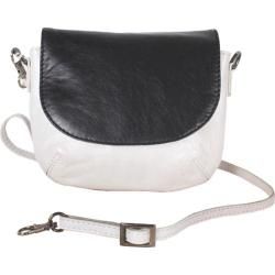Women's Latico Brandie Cross Body Bag 8520 Metallic White/Black Leather Latico Shoulder Bags