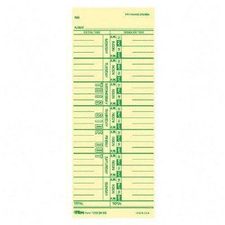 Time Cards, Weekly, One Sided, 3 1/2"x9", 150 lbs Stock, Manila, 500/Box TOP1259  Blank Timecards 