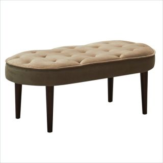 Linon Elegance Upholstered Coffee Fabric Bench in Espresso   36116COF 01 KD U