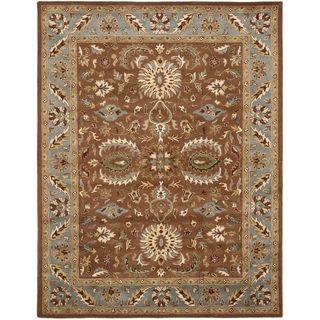 Handmade Heritage Darab Brown/ Blue Wool Rug (5' x 8') Safavieh 5x8   6x9 Rugs