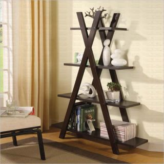 Coaster  Tiered X Shaped Bookcase in Cappuccino   800267