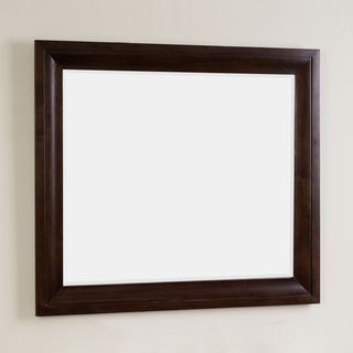 Prelude Rectangle Walnut Finish Wood Framed Mirror (3'2 x 2'10) Bath Accessories