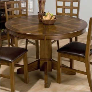 Jofran 737 Series Round to Oval Dining Table in Wenatchee Falls Walnut   737 66 KIT