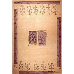 Hand tufted Garden Sketch Wool Rug (2' x 4') Accent Rugs