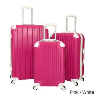 World Traveler Designer Two tone Expandable 3 piece Hardside Spinner Luggage Set World Traveler Three piece Sets