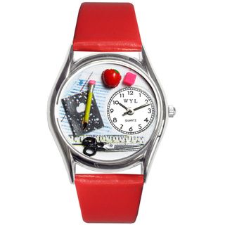 Whimsical Women's Teacher Theme Small Silvertone Watch Whimsical Women's Whimsical Watches