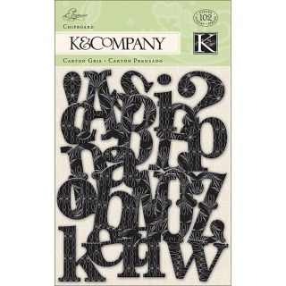 Elegance 102 piece Chipboard Alphabet K & Company Chipboard