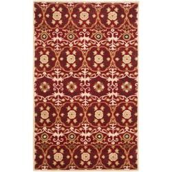 Handmade Gramercy Red New Zealand Wool Rug (5'x 8') Safavieh 5x8   6x9 Rugs