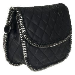 Stella McCartney Black Faux Leather Flap over Shoulder Bag Stella McCartney Designer Handbags