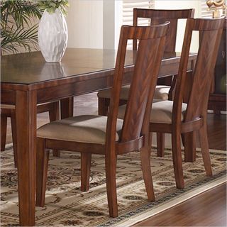 Somerton Dwelling Runway Contemporary Fabric Dining Side Chair in Warm Brown Finish   140 36