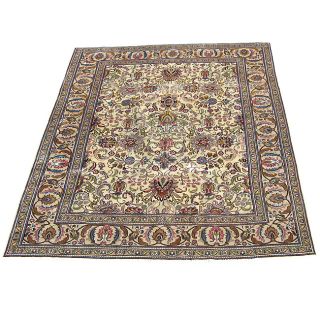 Persian Kashan Hand knotted Ivory Rug (8' x 11'2) 7x9   10x14 Rugs