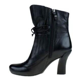 Women's Earthies Eleganza Black Silky Leather Earthies Boots