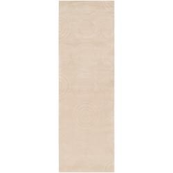 Hand crafted Beige Geometric Chiono Wool Rug (2'6 x 8') Surya Runner Rugs