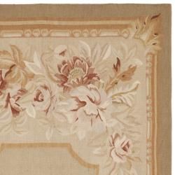 Hand knotted French Aubusson Taupe Wool Rug (12' x 15') Safavieh Oversized Rugs