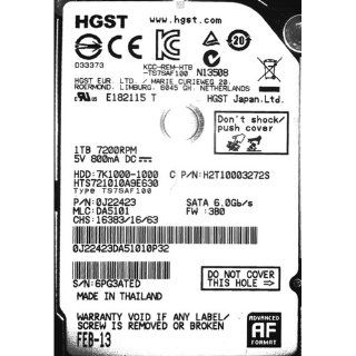 HGST Travelstar 2.5 Inch 1TB 7200RPM SATA 6GB/s 32MB Cache Mobile retail kit Computers & Accessories