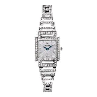 Bulova Women's Crystal accented Stainless Steel Watch Bulova Women's Bulova Watches