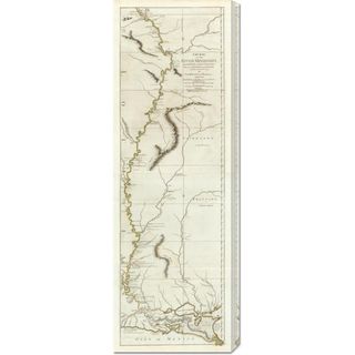Lieut. Ross 'Course of the River Mississipi, from the Balise to Fort Chartres, 1775' Stretched Canvas Canvas