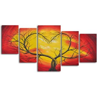 'Branching out to love' 5 piece Hand Painted Oil Painting My Art Outlet Canvas