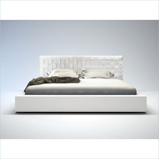Modloft Madison Bed in White Leather   MD335 XX WHT
