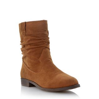 Head Over Heels by Dune Tan slouchy pull on calf boot