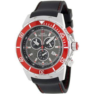 Swiss Precimax Men's 'Pursuit Pro Sport' Grey/ Red Swiss Chronograph Watch Swiss Precimax Men's More Brands Watches
