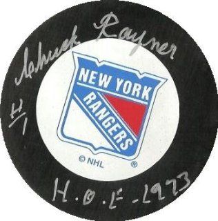 Chuck Rayner Autographed Hockey Puck   )  Sports Related Collectibles  Sports & Outdoors