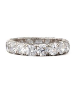Round Cut Cubic Zirconia Eternity Band Ring   Fantasia by DeSerio   Clear (7.5)