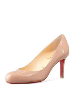 Simple Patent Red Sole Pump, Nude   Christian Louboutin   Nude (7B)