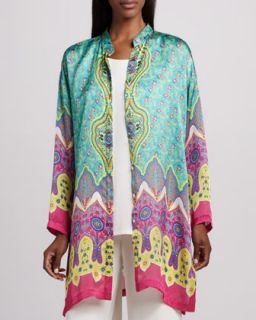 Womens Allover Print Silk Jacket   Go by Go Silk   Multi (LARGE (12/14))