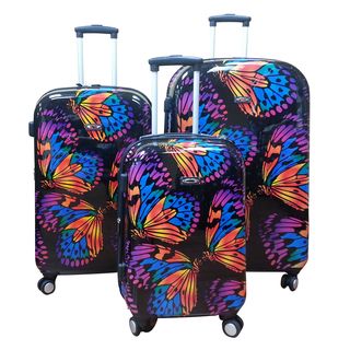 Kemyer World Series Ii Butterfly Wide Body 3 piece Hardside Spinner Luggage Set