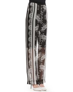 Womens Taffy Lace Chiffon Trousers   Erdem   Black/White (6UK/2US)