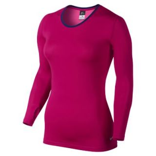 Nike Pro Hypercool Fitted Long Sleeve Womens Top   Fuchsia Force