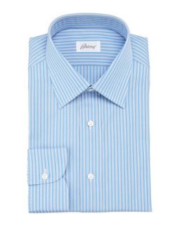 Mens Striped Dress Shirt, Blue/White   Brioni   Blue/White (41/16L)