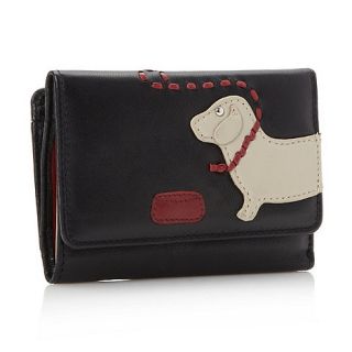 The Collection Black leather applique dog purse