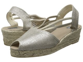 Sesto Meucci 858 Linometal) Womens Wedge Shoes (Silver)