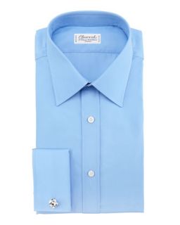 Mens Poplin French Cuff Shirt   Charvet   Blue (39/15.5R)