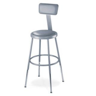 National Public Seating Height Adjustable Stool with Adjustable Backrest #641