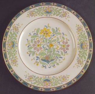 Lenox China Mystic Salad Plate, Fine China Dinnerware   Multicolor Band & Floral