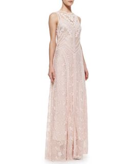 Womens Neo Romantic Lace Sleeveless Dress   Nanette Lepore   Blush (8)