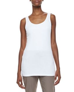 Womens Long Slim Fit Cotton Tank   XCVI   White (X SMALL (4))