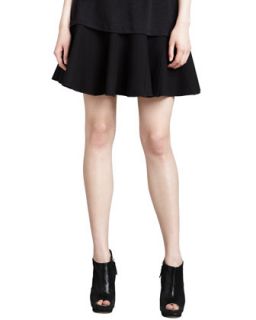 Womens Double Face Suiting Circle Skirt, Black   Halston Heritage   Black (10)